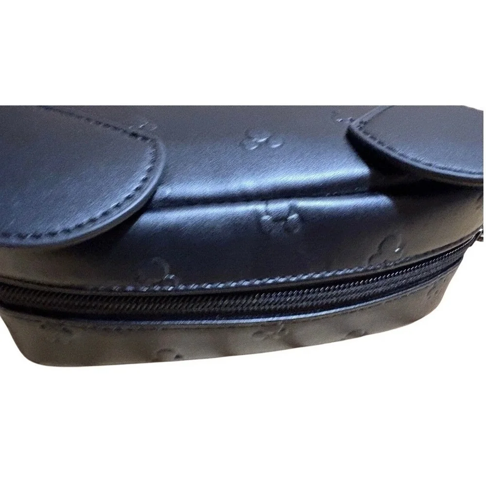 Loungefly‎ Disney Mickey Mouse All Over Print Embossed Black Makeup Bag NWT